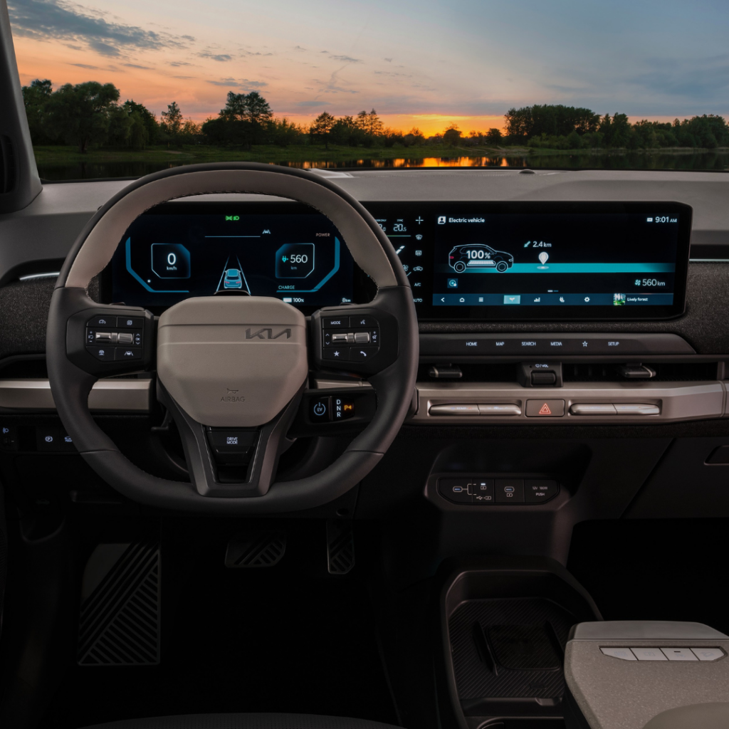 Image of EV3 steering wheel and screen