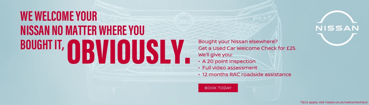 Banner image about Nissan's Used Car check.