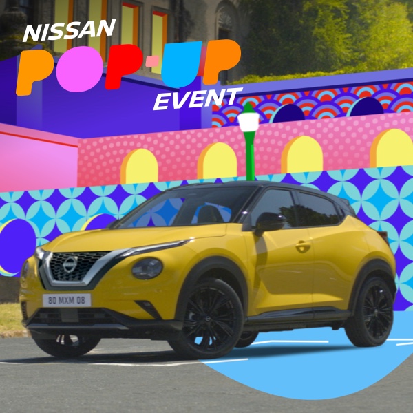 Nissan Juke with Pop Up Event Logo