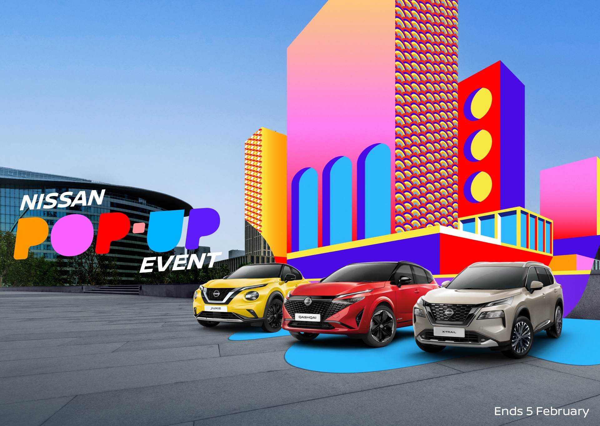 Image of Nissan Cars with colourful Make Life Pop logo